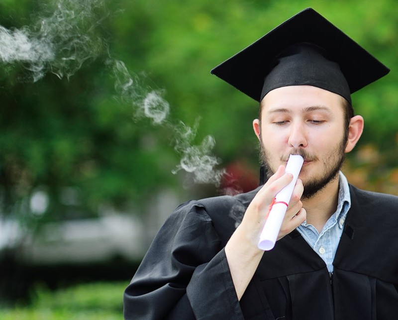 college graes go up with weed