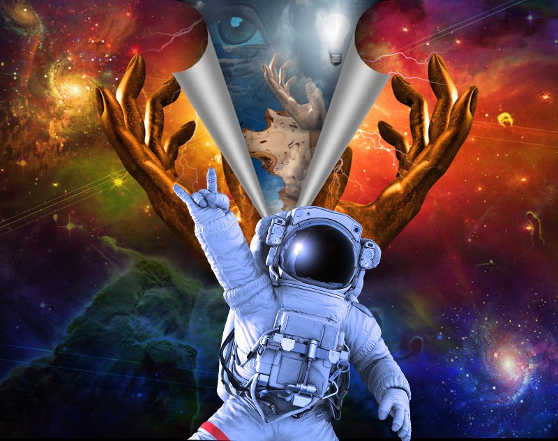 astronauts on mushrooms