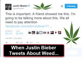 When Bieber Tweets - Cannabis and the Prevalence in Pop Culture