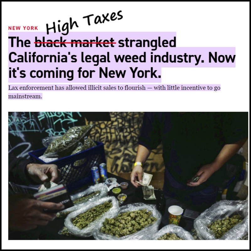 High taxes on Cali Weed in NY