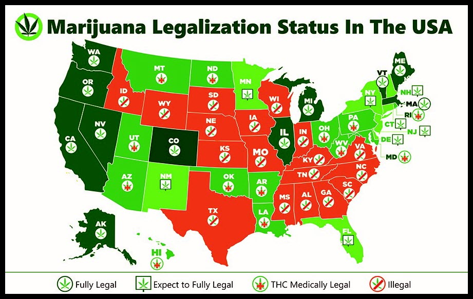 Map Of Recreational Weed States 2022 World Map