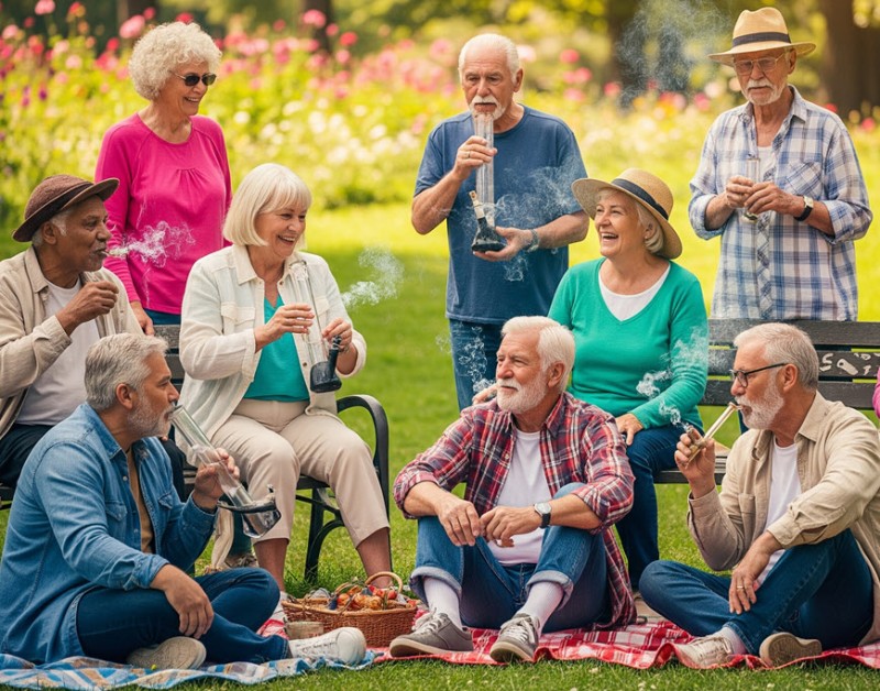 senior citizens using cannabis