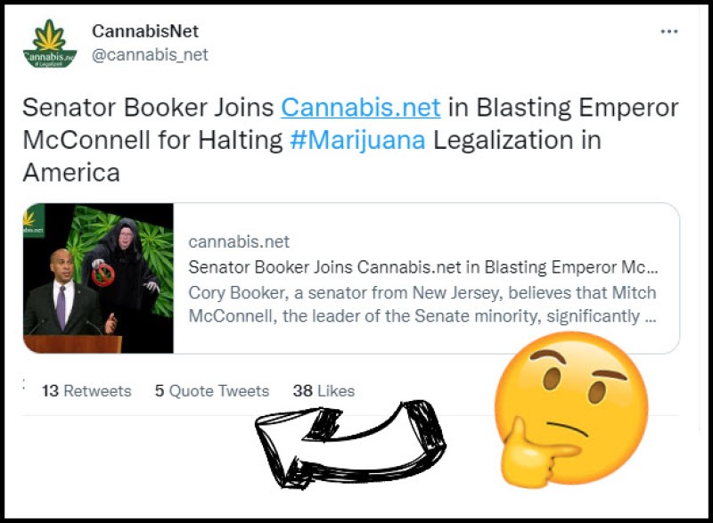 Senator Booker or McConnell blocking weed