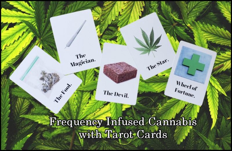 Frequency infused cannabis tarot cards