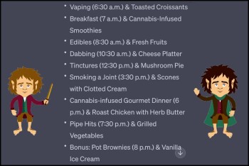How Much Weed Do Hobbits Smoke in the Shire in One Day? - ChatGPT Comes Up with a Hobbit Stoner Schedule
