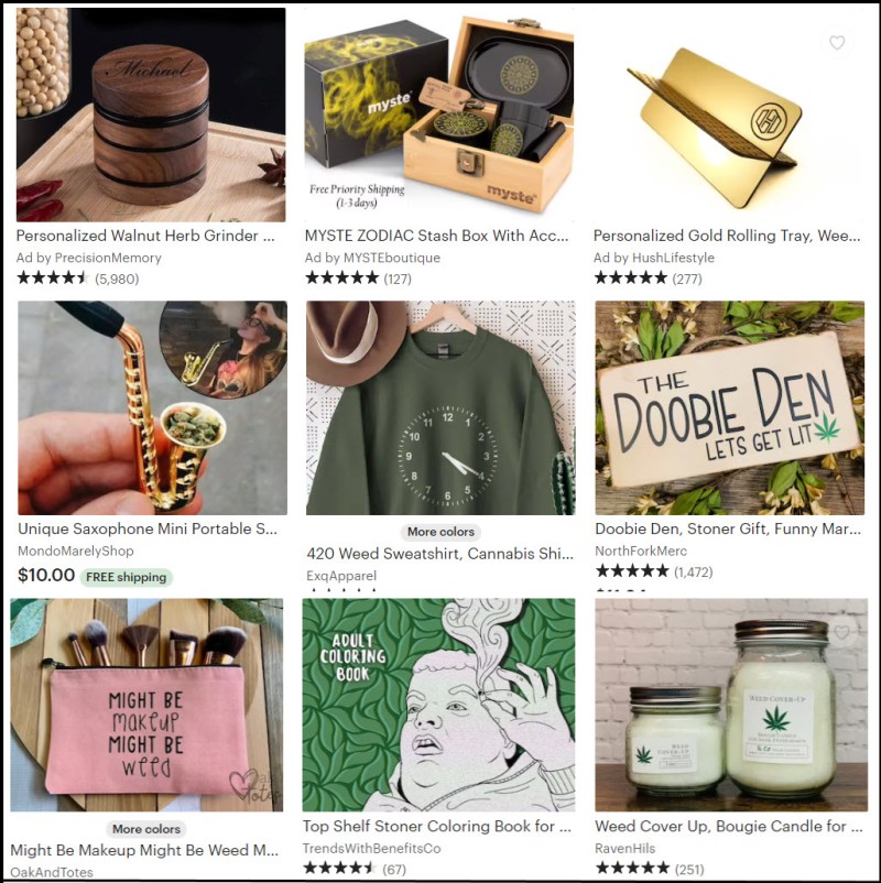 Etsy weed products