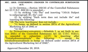 2018 farm act hemp thc law