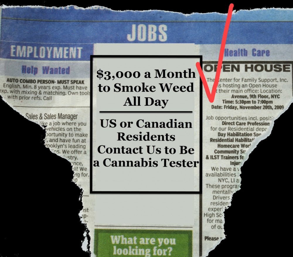 JOB SMOKING WEED, WEED SMOKING JOBS