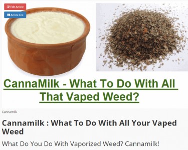 CANNABIS MILK VAPED MARIJUANA