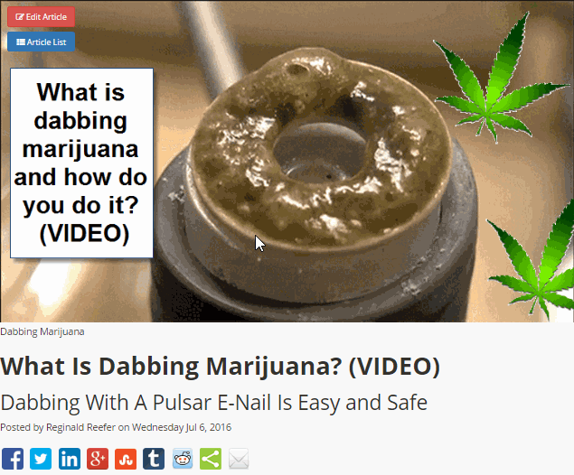 DABBING CANNABIS VIDEO