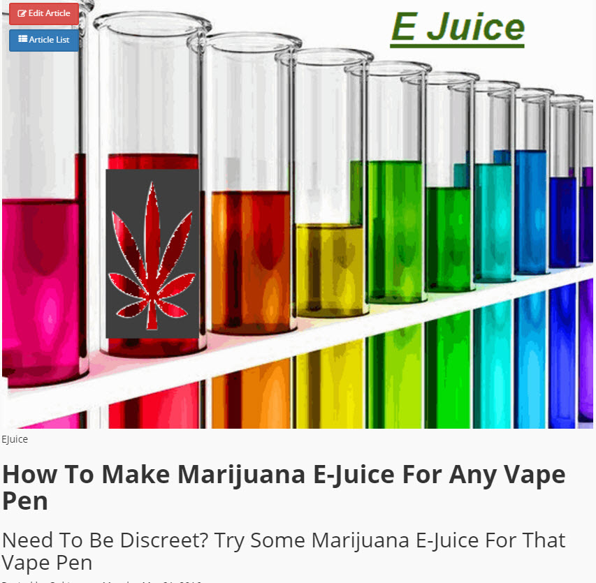 CANNABIS EJUICE FOR VAPE PENS