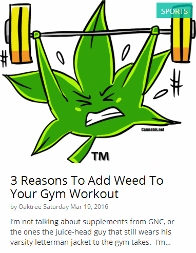 MARIJUANA AND WORKING OUT AT THE GYM