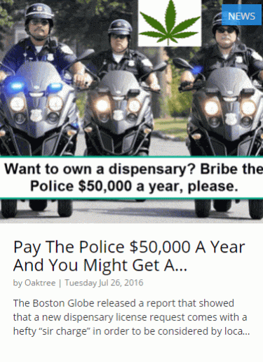 POLICE BRIBES FOR A DISPENSARY