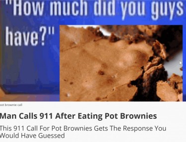 MAN CALLS 911 AFTER EATING A POT BROWNIE