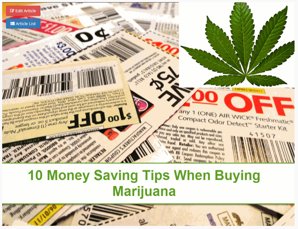 SAVING MONEY ON WEED