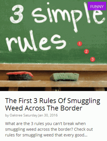 3 RULES FOR SMUGGLING WEED OVER THE BORDER