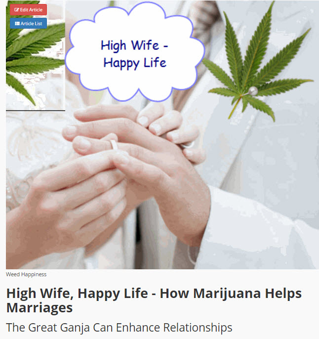 happy wife with cannabis