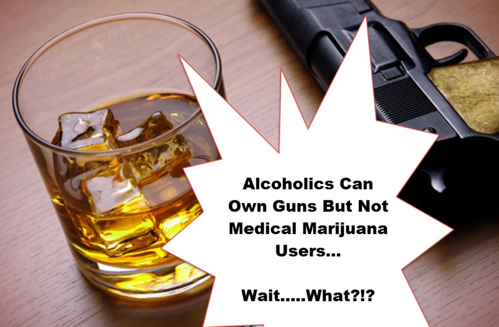 ALCOHOLIC CAN OWN GUNS BUT NOT CANNABIS