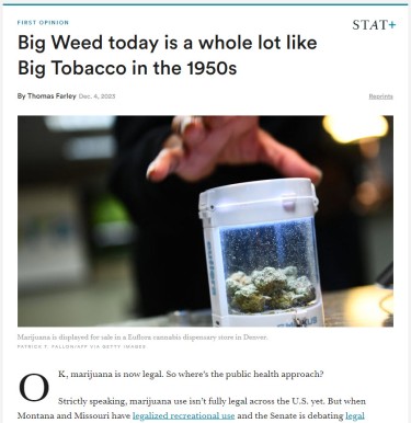 is marijuana like big tobacco in the 1950s