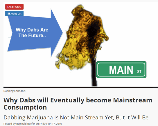 DABBING CANNABIS GOES MAINSTREAM