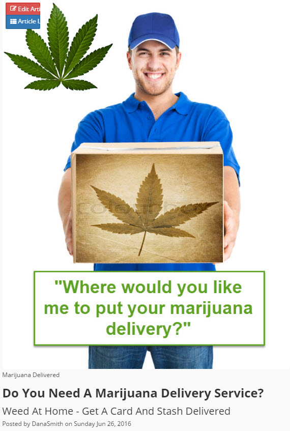 MARIJUANA DELIVERY SERVICE