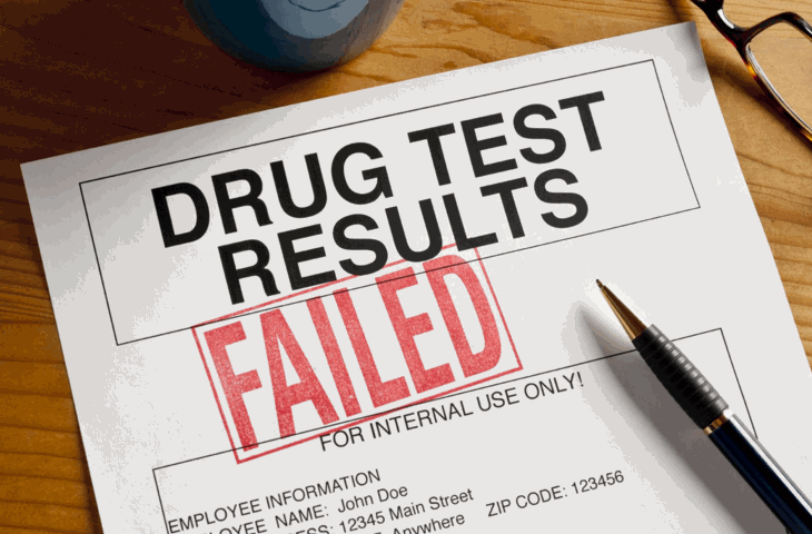drug test failed for marijuana