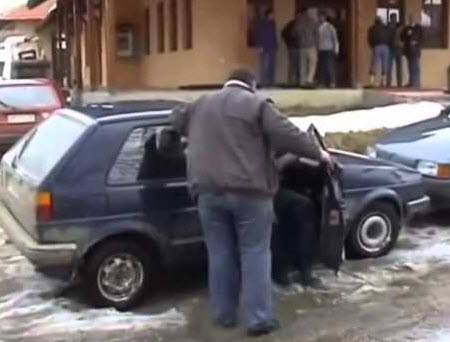 drunk guy in car