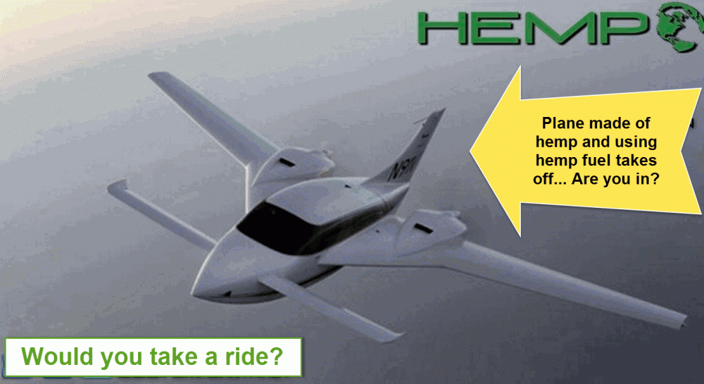 hemp plane flying