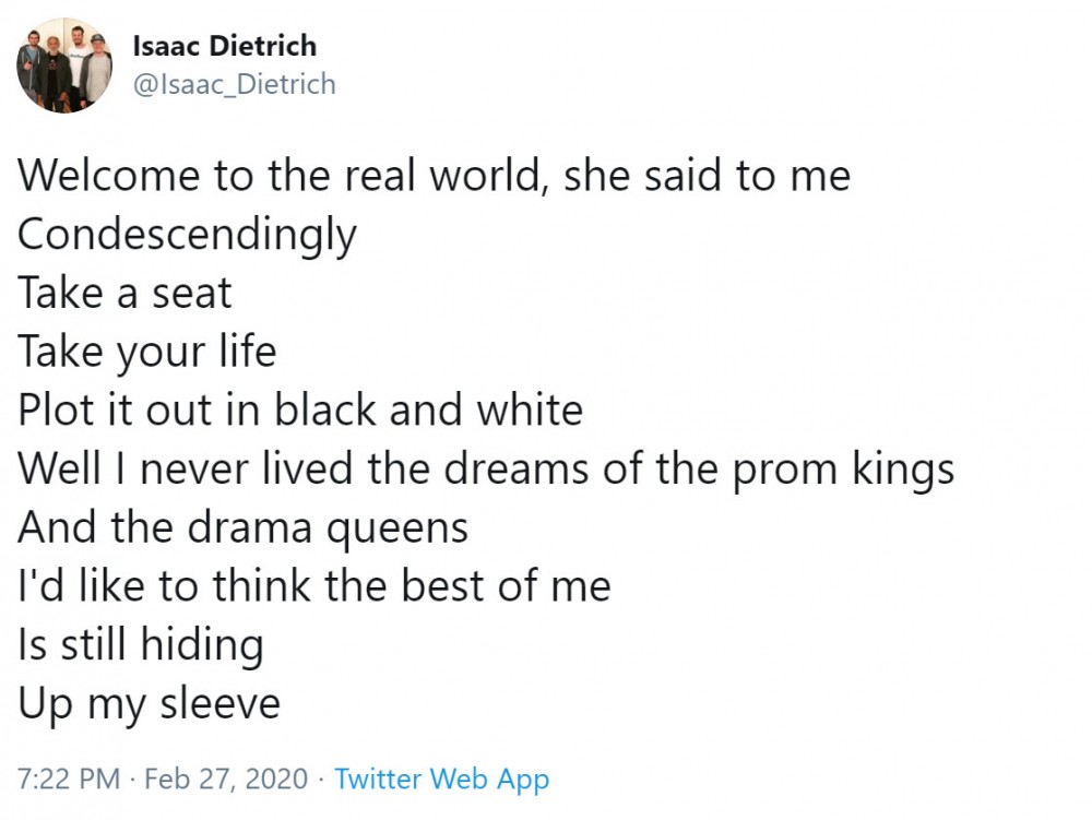 isaac detrich john mayer tweet