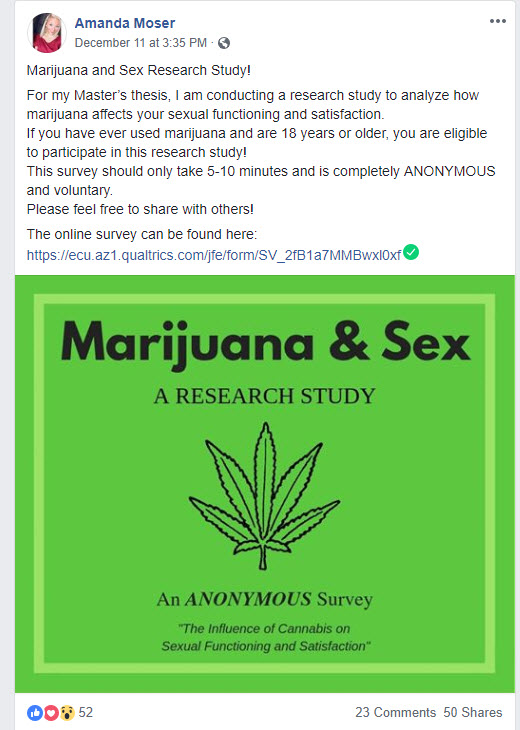 marijuana and sex survey