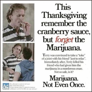 psa for marijuana on Thanksgiving
