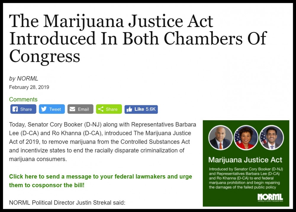 norml on marijuana justice act