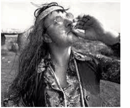 HIPPIE SMOKING CANNABIS