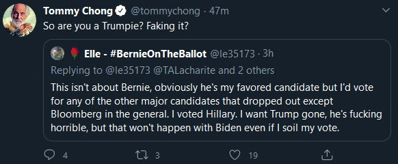 tommy chong on twitter goes nuts