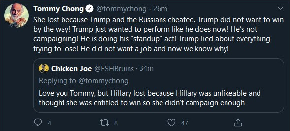 tommy chong twitter politics