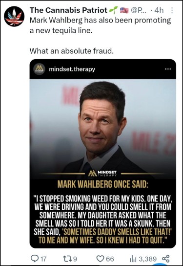 Mark Wahlberg on cannabis