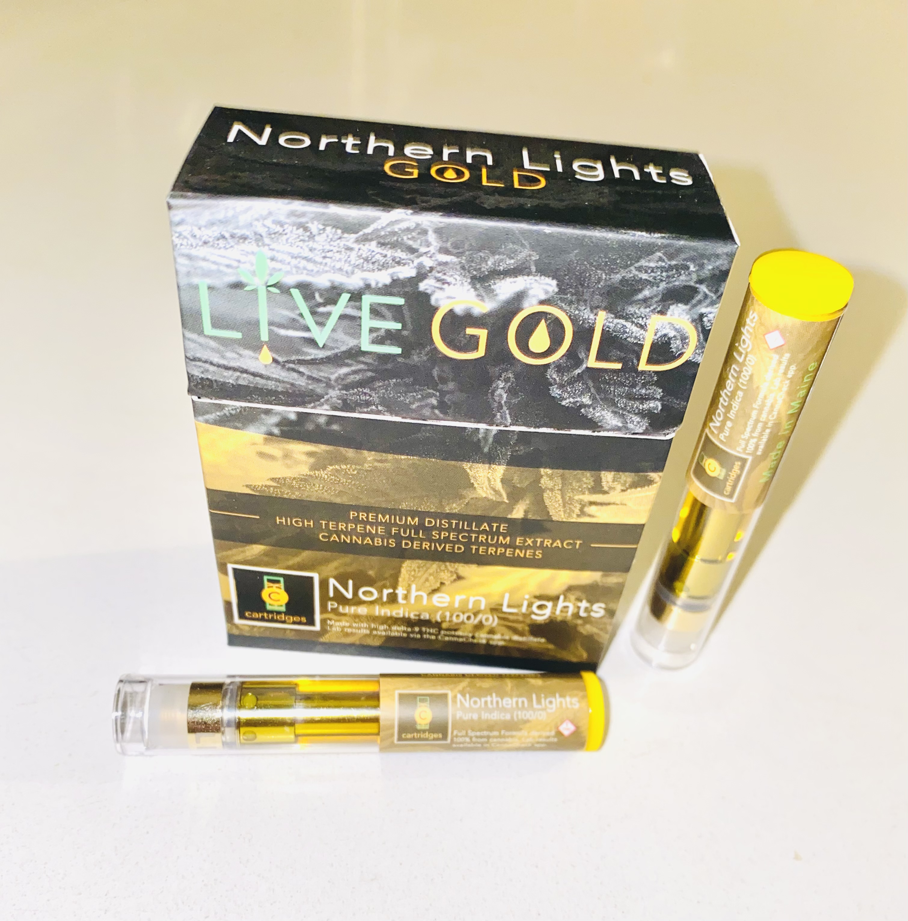 Live Gold 1 gram carts Northern Lights (Indica) Concentrate