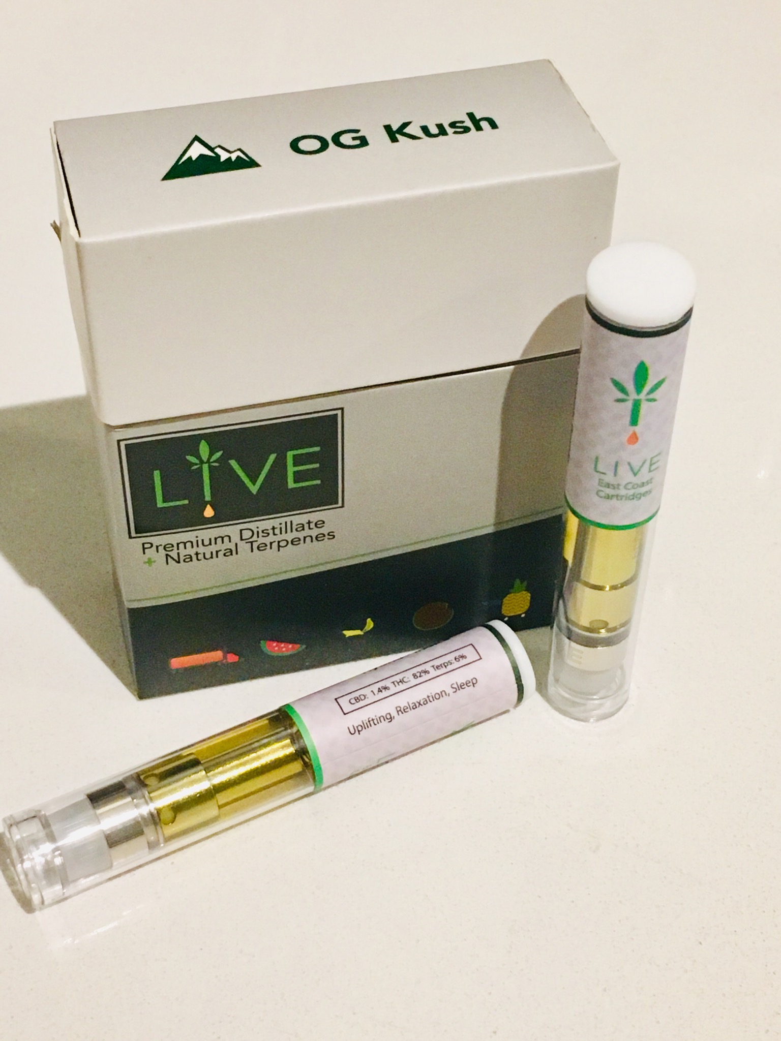 Live 1 gram carts OG Kush (hybrid) Concentrate Healthgreens